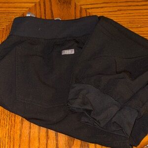 Figs Jet Black Scrub Pants large